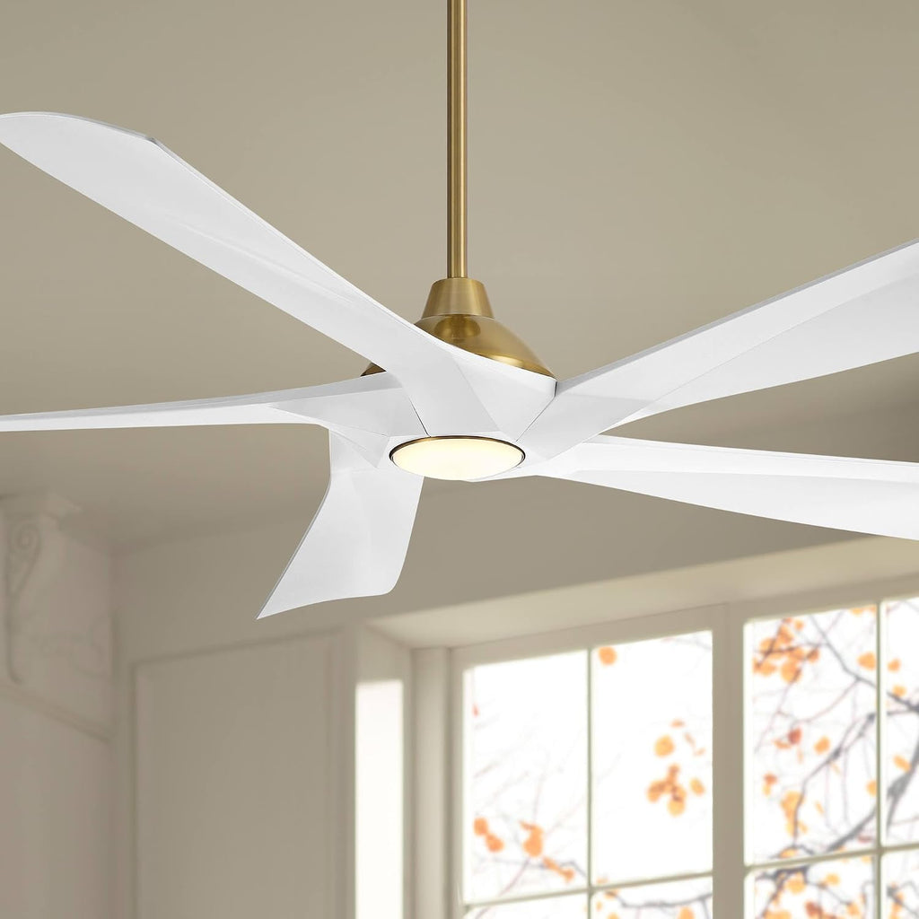 Possini Euro Design 60' Possini Euro Eloquent Brass White LED Ceiling Fan w/ 36' Rod