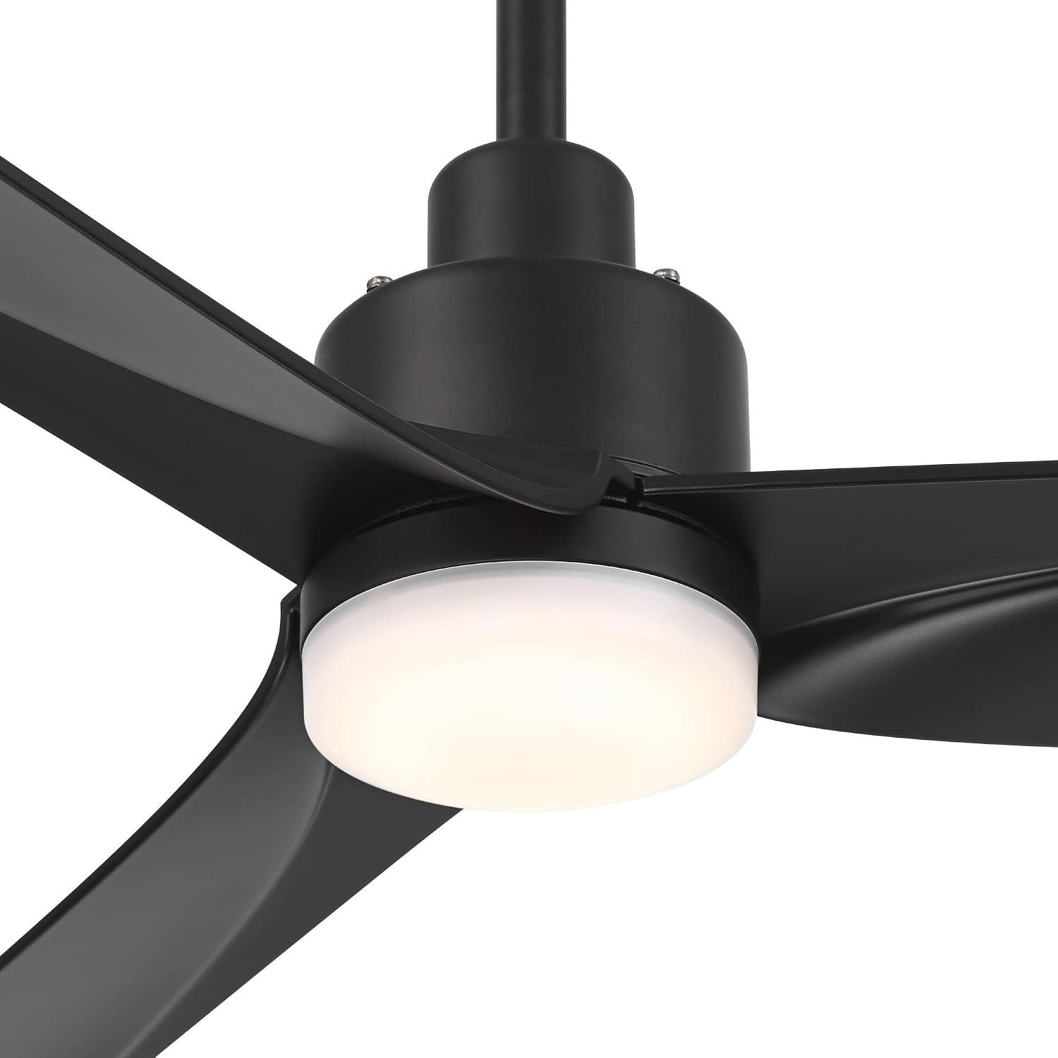Casa Vieja 60' Sailplane Modern Industrial Indoor Outdoor Ceiling Fan 3 Blade LED Light Remote Control Matte Black Finish Blades Bedroom Patio Living Room Kitchen Damp Rated Decorative DC Motor