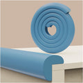 Blue Foam Corner Edge Protector, L-Shape Safety Bumpers for Home & Office, Self-Adhesive Padding for Furniture, Cabinets, Tables & Chairs - 10M Length