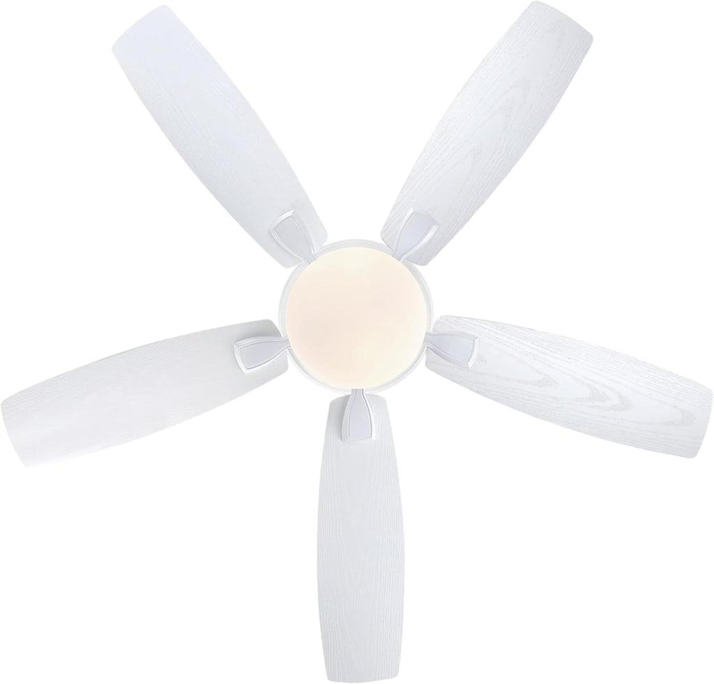 Westinghouse Lighting Contempra Indoor/Outdoor Ceiling Fan, LED Light Fixture with Opal Frosted Glass, Remote Control, 52 Inch, Matte White Finish