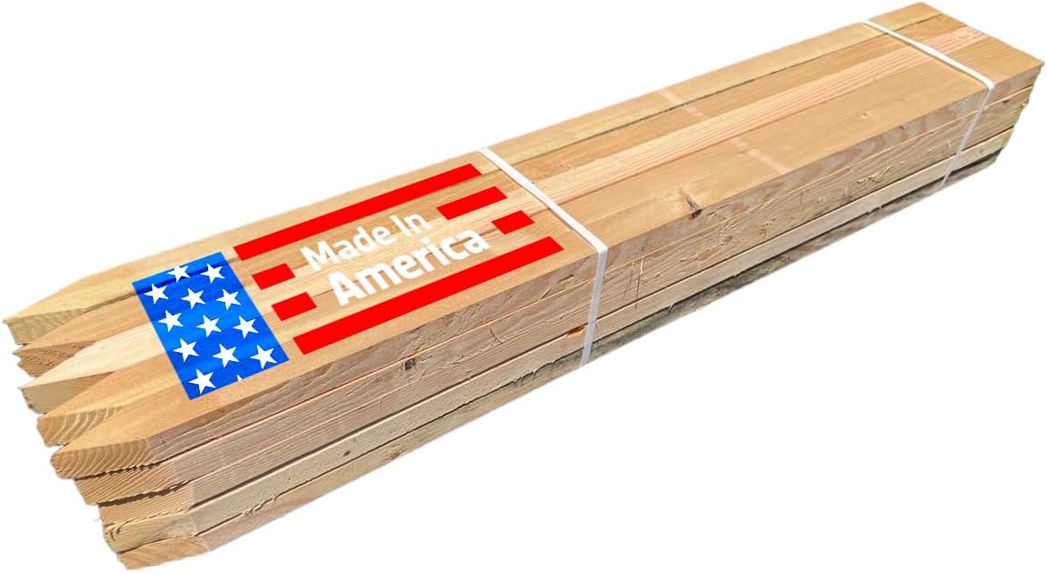 Sandbaggy 48' Wooden Grading Stakes - Made in The USA - 2' Thick Heavy Duty for Construction, Gardening, Surveying, Concrete Forms - Douglas Fir Wood (750 Stakes - 1 Pallet, 2' x 2' x 48')