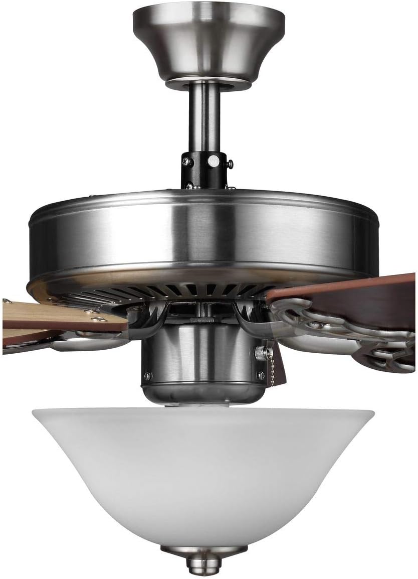Progress Lighting AirPro Collection 52'' Five-Blade Ceiling Fan with White Etched Light Kit