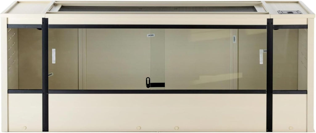 New Age Pet ECOFLEX 60' Wide X-Large Reptile Habitat, Mojave Lounge for Snakes, Tortoises & Lizards in Maple, Black & Grey, Easy Assembly, Sliding Glass Doors & Mesh Top
