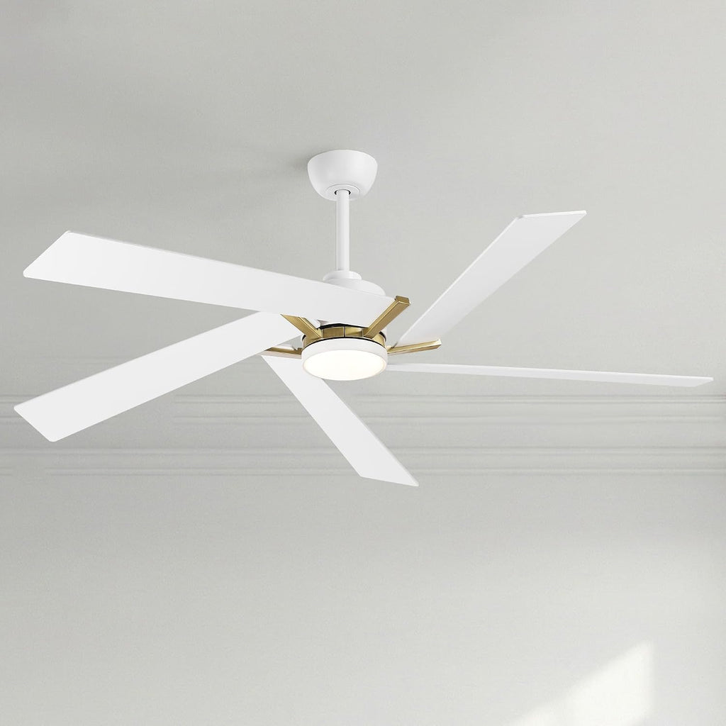 60 Inch Ceiling Fans with Lights and Remote, Modern Large Ceiling Fan with Reversible DC Motor, Dimmable LED, Memory Function & Timer, Quiet Outdoor Ceiling Fans for Patios Living Room Bedroom