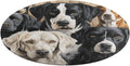 Black and White Dog Coral Velvet Round Floor Mat Non-Slip Bath Rug Floor Covering for Bathroom Vanity Guest Suite & Vacation Home