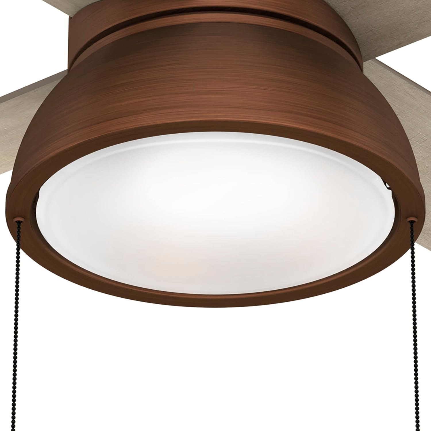 Hunter Fan Company 51042 Loki Indoor Ceiling Fan with LED Light and Pull Chain Control, 36', Weathered Copper Finish