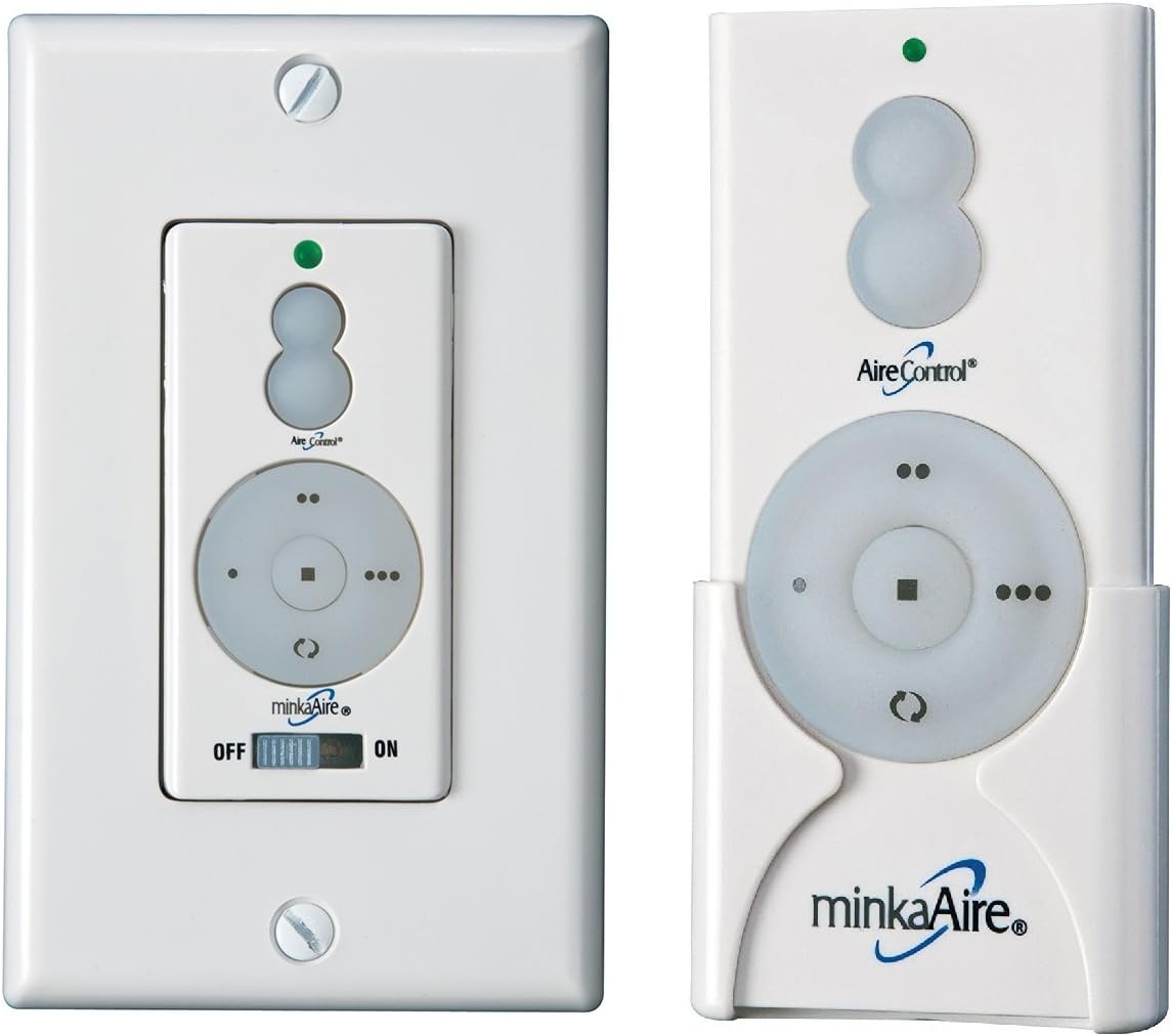 MINKA-AIRE F518L-WH, Concept II LED White Flush Mount 44' Ceiling Fan with Remote Control and Included Wall Control