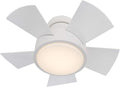 Modern Forms Vox 26 in Smart Indoor and Outdoor Smart Flush Mount Ceiling Fan in Matte White with Remote Control 3000K