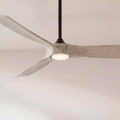 Casa Vieja 70' Kona Wind Large Farmhouse Rustic Country Cottage Core Indoor Outdoor Ceiling Fan 3 Blade LED Light Remote Control Black Finish Distressed White Oak Blades Bedroom DC Motor Damp Rated