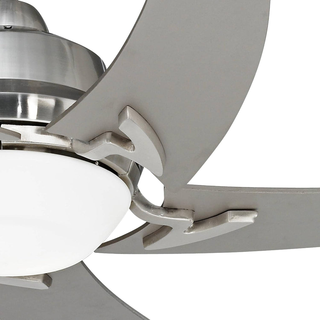Casa Vieja 52' Capri Modern Indoor Ceiling Fan with LED Light Remote Control Brushed Nickel Silver White Opal Glass for Living Kitchen House Bedroom Family Dining Home Office Kids Room - 6' Downrod