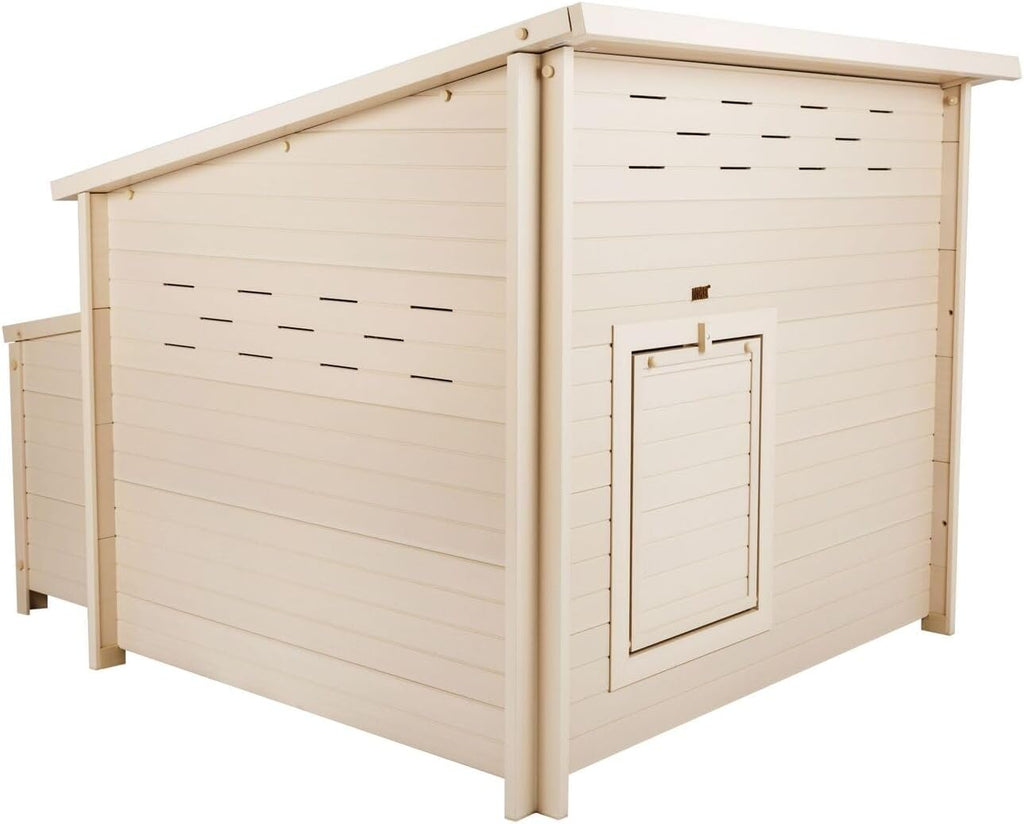 New Age Pet ECOFLEX Fontana Jumbo Chicken Coop, Urban Barn for 4 to 6 Chickens, Easy Assembly, Eco Friendly & Durable, Tan
