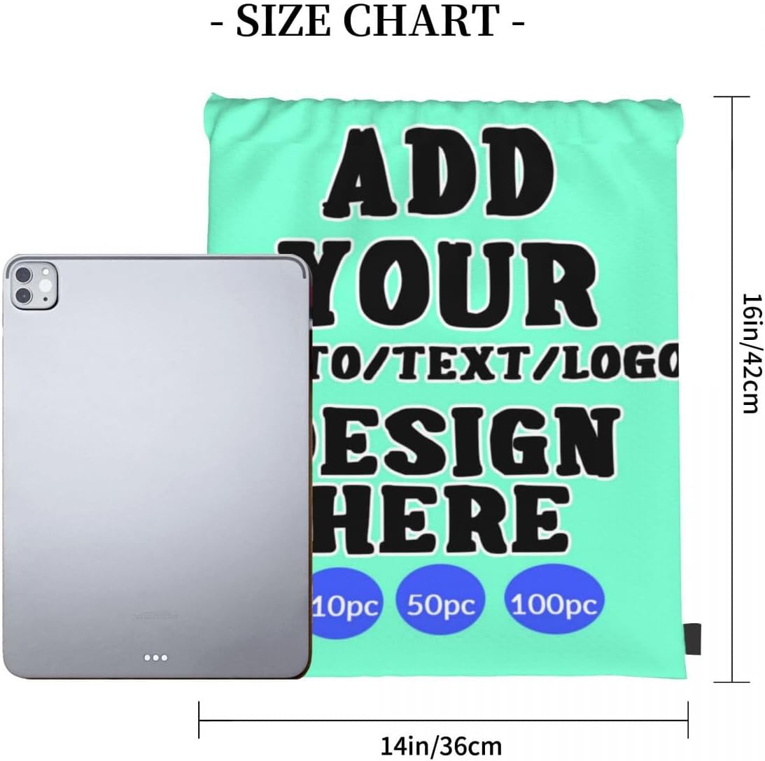 Custom Drawstring Backpack Set Of 10/50/100 Personalized Draw String Back Bag With Your Logo for Gym, Travel & Everyday Style13