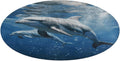 Cute Dolphins Coral Velvet Round Floor Mat Non-Slip Bath Rug Floor Covering for Bathroom Vanity Guest Suite & Vacation Home