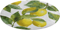 Lemon Branch Leaves Coral Velvet Round Floor Mat Non-Slip Bath Rug Floor Covering for Bathroom Vanity Guest Suite & Vacation Home