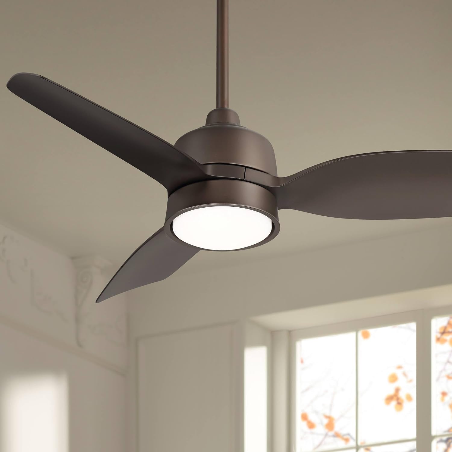 Casa Vieja 36' Verdin Modern Indoor Outdoor Ceiling Fan 3 Blade LED Light Remote Control Emperial Bronze Finish Brown Blades Bedroom Living Room Kitchen Garage Dining Damp Rated Decorative Dimmable