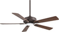 MINKA-AIRE F556L-ORB Contractor LED 52' 5-Blade LED Ceiling Fan in Oil Rubbed Bronze Finish with Reversible Medium Maple or Dark Walnut Blades with Etched Lens