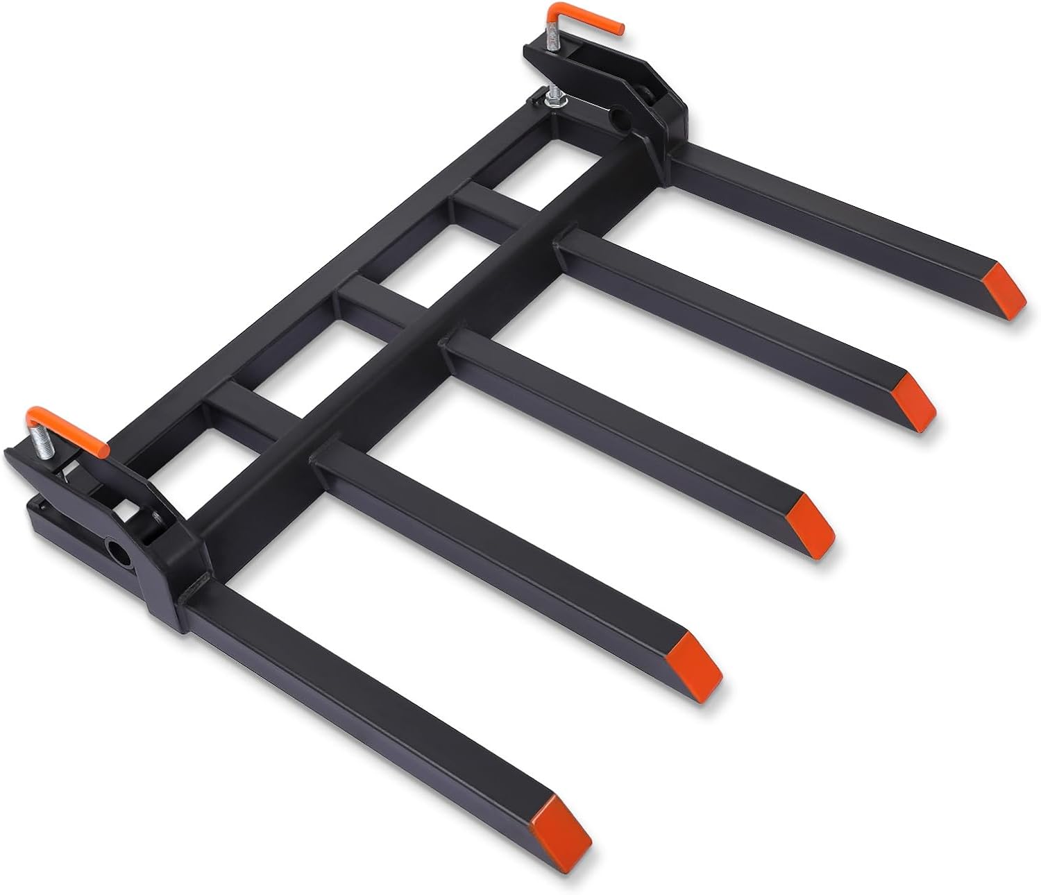 Heavy Duty Clamp-On Debris Forks for 48' Tractor Bucket – 5-Tine Pallet Fork Attachment – 2500 lbs Capacity – Fits Lawn Tractors, Loaders, Skid Steers – Agricultural Machinery Accessory