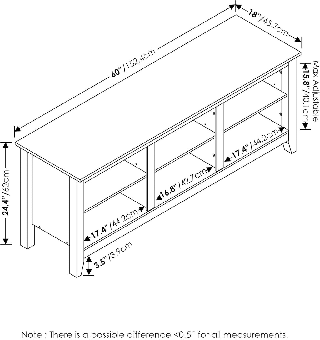 Furinno Jensen TV Stand for TV up to 65 Inch, 2-Tier Grey Entertainment Center, TV Console with Cable Management, for Living Room, Bedroom, Grey Oak