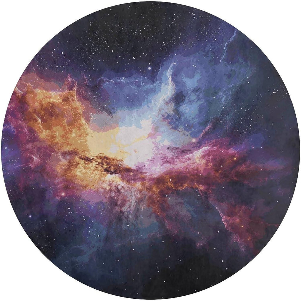 Nebula and Galaxy in The Universe Coral Velvet Round Floor Mat Non-Slip Bath Rug Floor Covering for Bathroom Vanity Guest Suite & Vacation Home