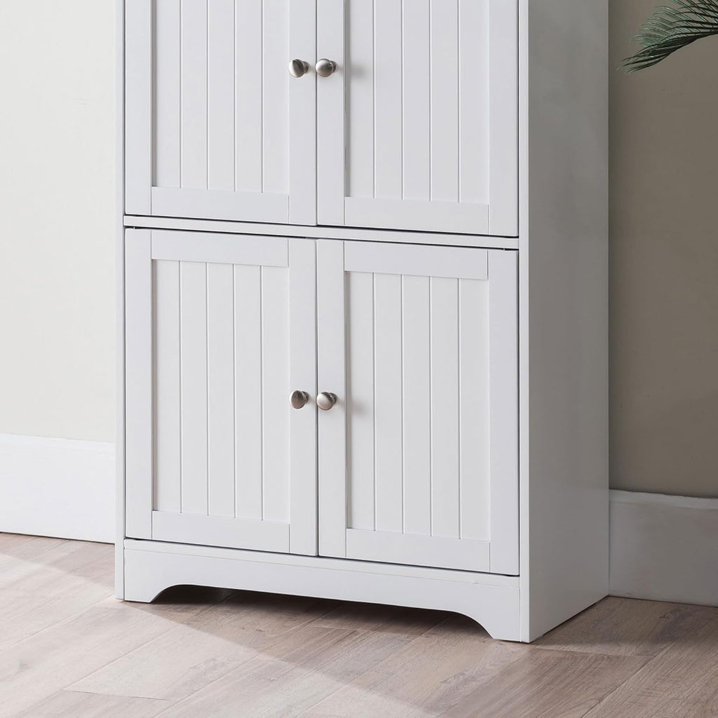 Kings Brand Furniture - Lyons 4-Tier 68' Kitchen Pantry Storage Cabinet with 8 Doors, White