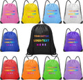Grneric 100 Pcs Custom Drawstring Bags, Bulk Personalized Backpacks Promotional Item with Your Logo for Gym, Team Activities, Black
