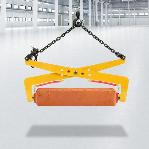 1764lbs Heavy Duty Stone Lifting Clamp 14'-35' Opening Adjustable Stone Clamp Scissor Lifter Clamp for Carrying & Vertical Transport of Concrete Blocks, Slate Sheets, Granite Slab, Timber (Yellow)