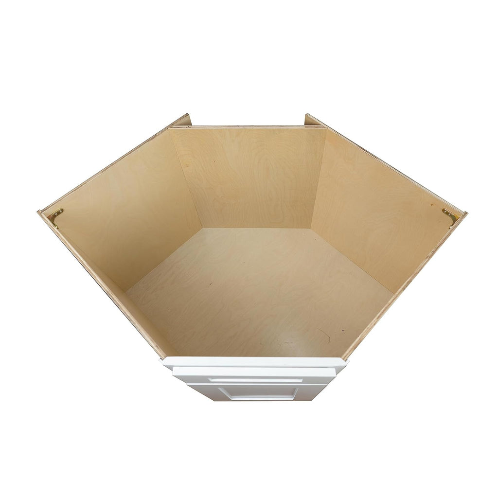 Hollywood Fabiani Design Corner Sink Base Kitchen Cabinet 36 in. W x 24 in. D x 34.5 in. H in Shaker White Ready to Assemble