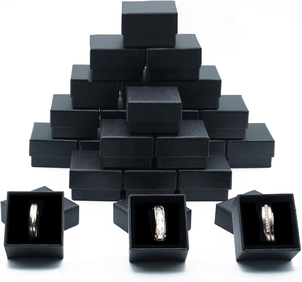 Marimor Jewelry Black Ring Gift Box With Foam and Velvet Insert Wholesale Pack Of (1440)