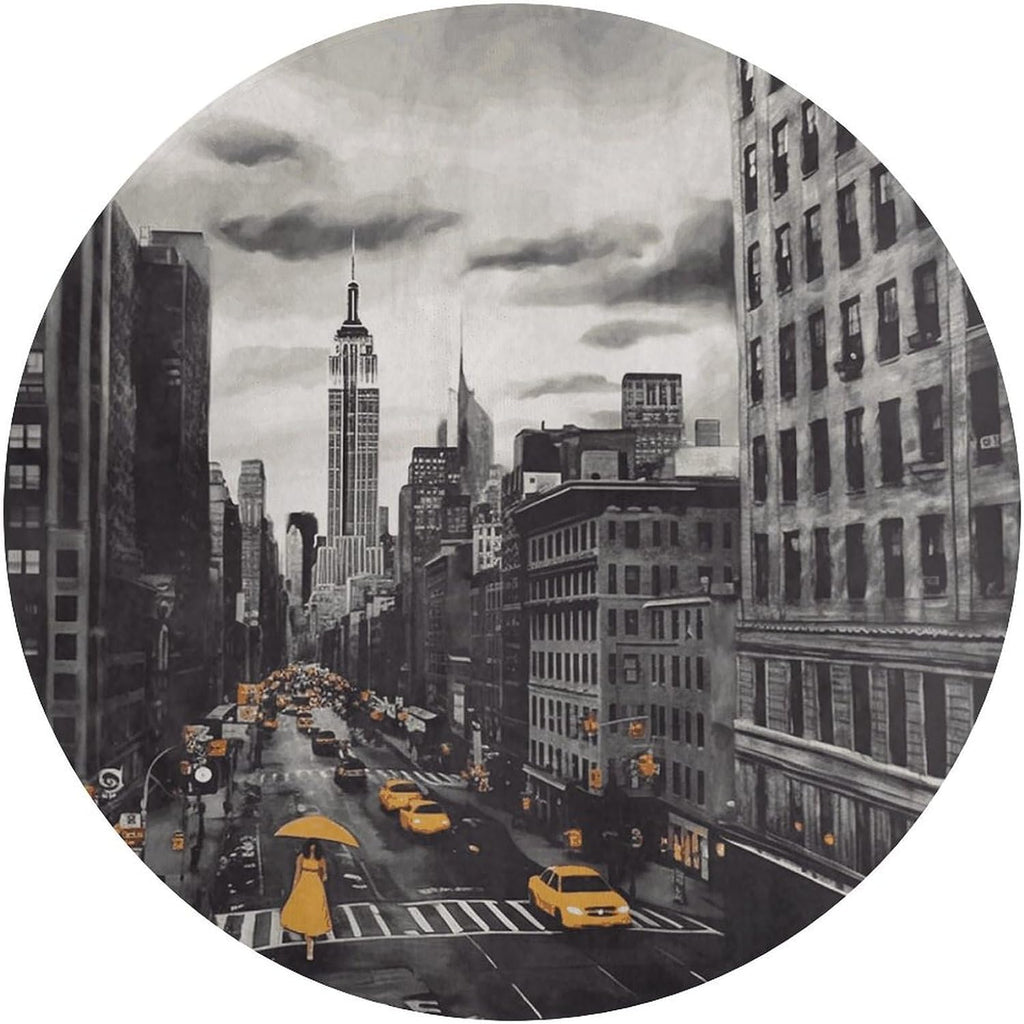 Love from New York Coral Velvet Round Floor Mat Non-Slip Bath Rug Floor Covering for Bathroom Vanity Guest Suite & Vacation Home