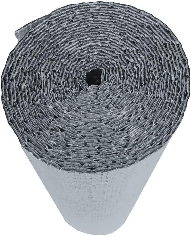 Reflective Foil Insulation Poly-Air Foam Radiant Barrier Bubble Film Heat Blocker RV Window No Tear for Winter Weatherproof Attics Windows Garages RV's Ducts (R8/FIRE Rated/Weatherproof) 48in x 50ft