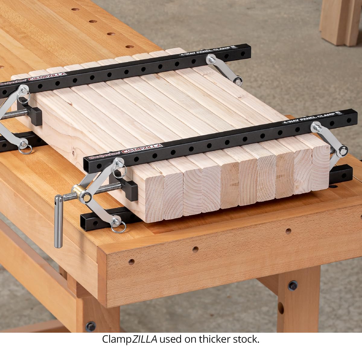 Woodpeckers Clampzilla 3.0, 18 Inch (4 Pack), 4-Way Panel Clamps for Glue-Ups on Cabinet Doors, Table Tops & Wood Panels, USA Made