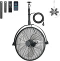 AHAWILL 22.8' Gazebo Patio Outdoor Fan - 360 Rotatable Fixed Angle, Plug-in, 6 Speeds, Timer & Reversible, 2-in-1 Hanging/Standing for Tool Room,Garage.