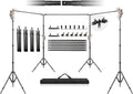 Jiang&Rong 8.5 x 30ft (H x W) Adjustable Photo Backdrop Stand Kit, Large Photography Background Stand with 308°Angle Rotatable Connector for Wedding, Birthday, Party