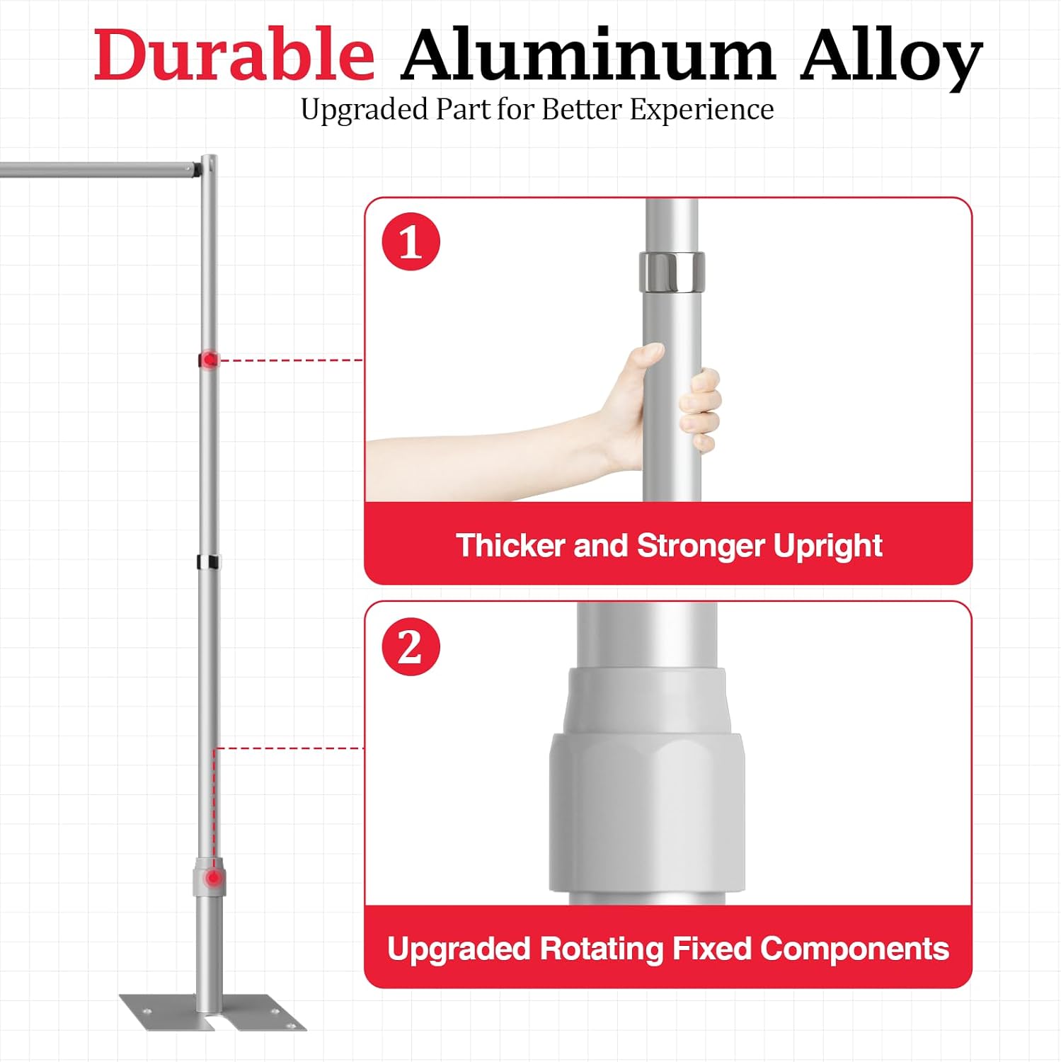 EMART Pipe and Drape Backdrop Stand Kit with 6 inch White Clamps, 8.9ftx10ft Heavy Duty Adjustable Photo Background for Wedding, Birthday Party, Banquet Decorations - Silver