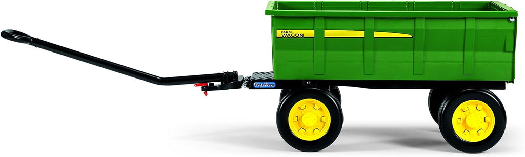 Peg Perego John Deere Farm Wagon, Extra Large Accessory for 12 Volt John Deere Tractors, Green