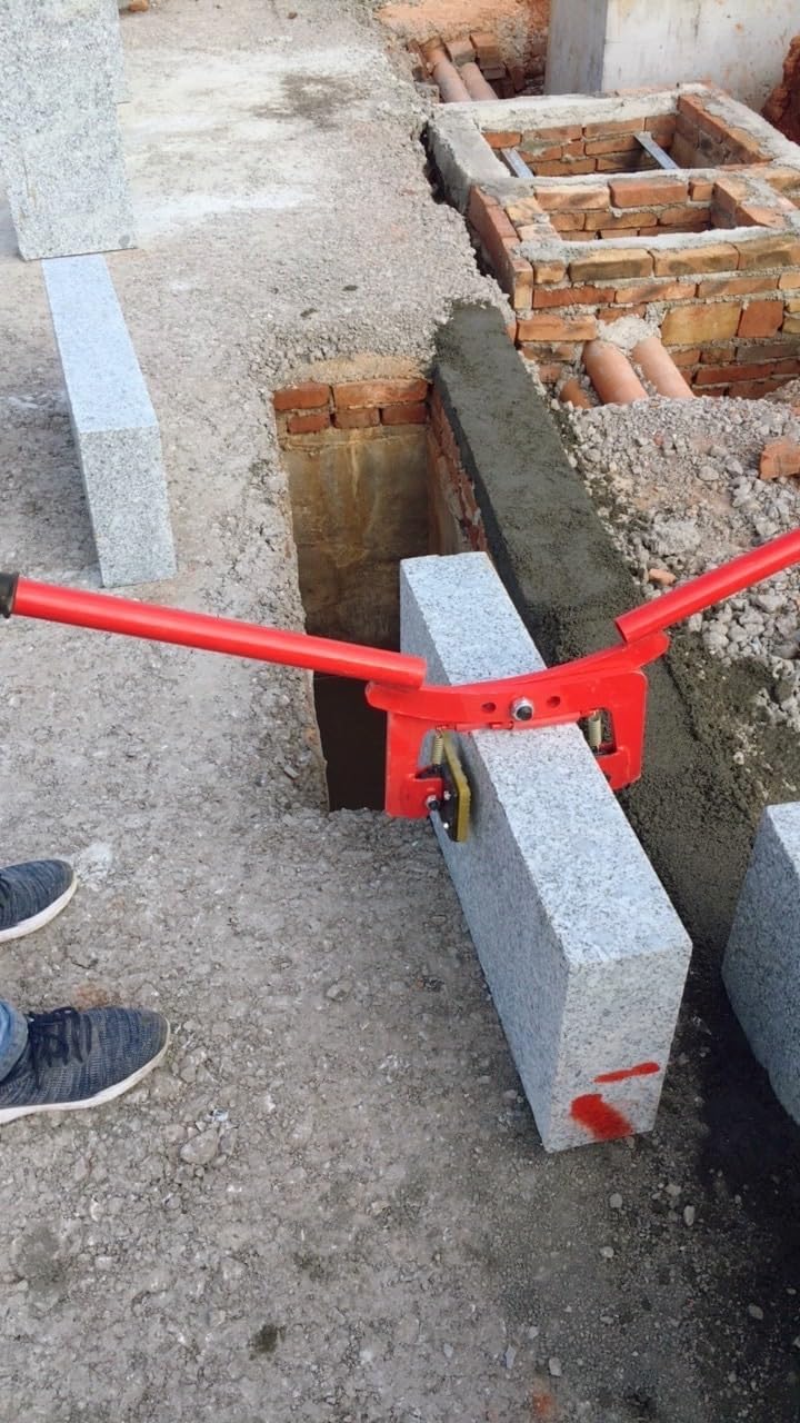Feeding Mats Granite Slab Lifting Clamp - 350kg Capacity, 12-31 Inch Opening Stone Carrying Clamps Grabber For Moving Marble Slabs/Building Material/Metal Sheets, Concrete Curbs Handling Tool