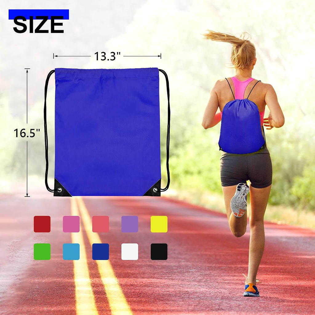 Grneric 200Pcs Drawstring Backpack Bulk Cinch Sackpack Drawstring Bags Nylon for Gym Party Trip(Navy Blue)