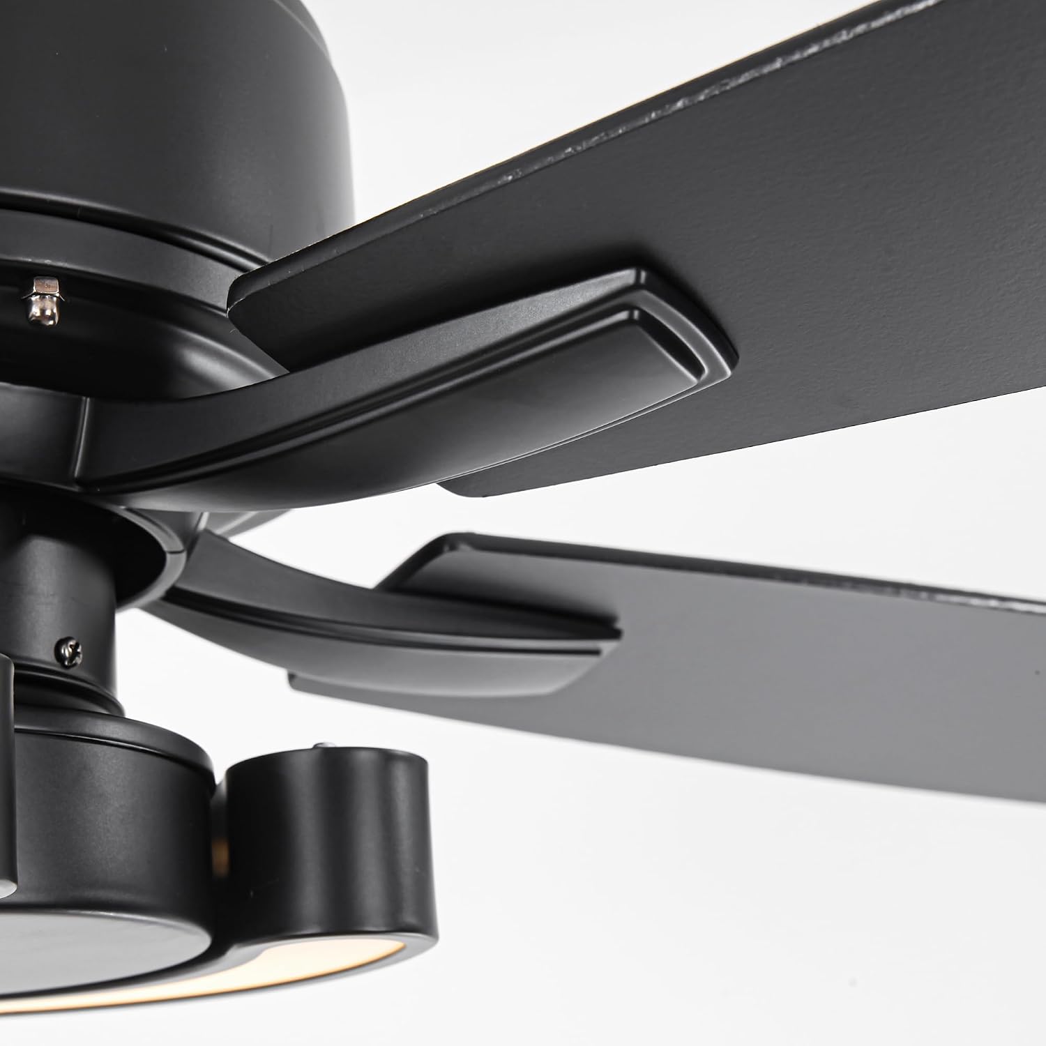 52 Inch Black Ceiling Fans with Lights and Remote - Creative Modern Ceiling Fan for Bedroom Living Room with 3CCT, 6 Speeds, Quiet, Dual-Sided Reversible 5 Blades Indoor Outdoor Chandelier Fan