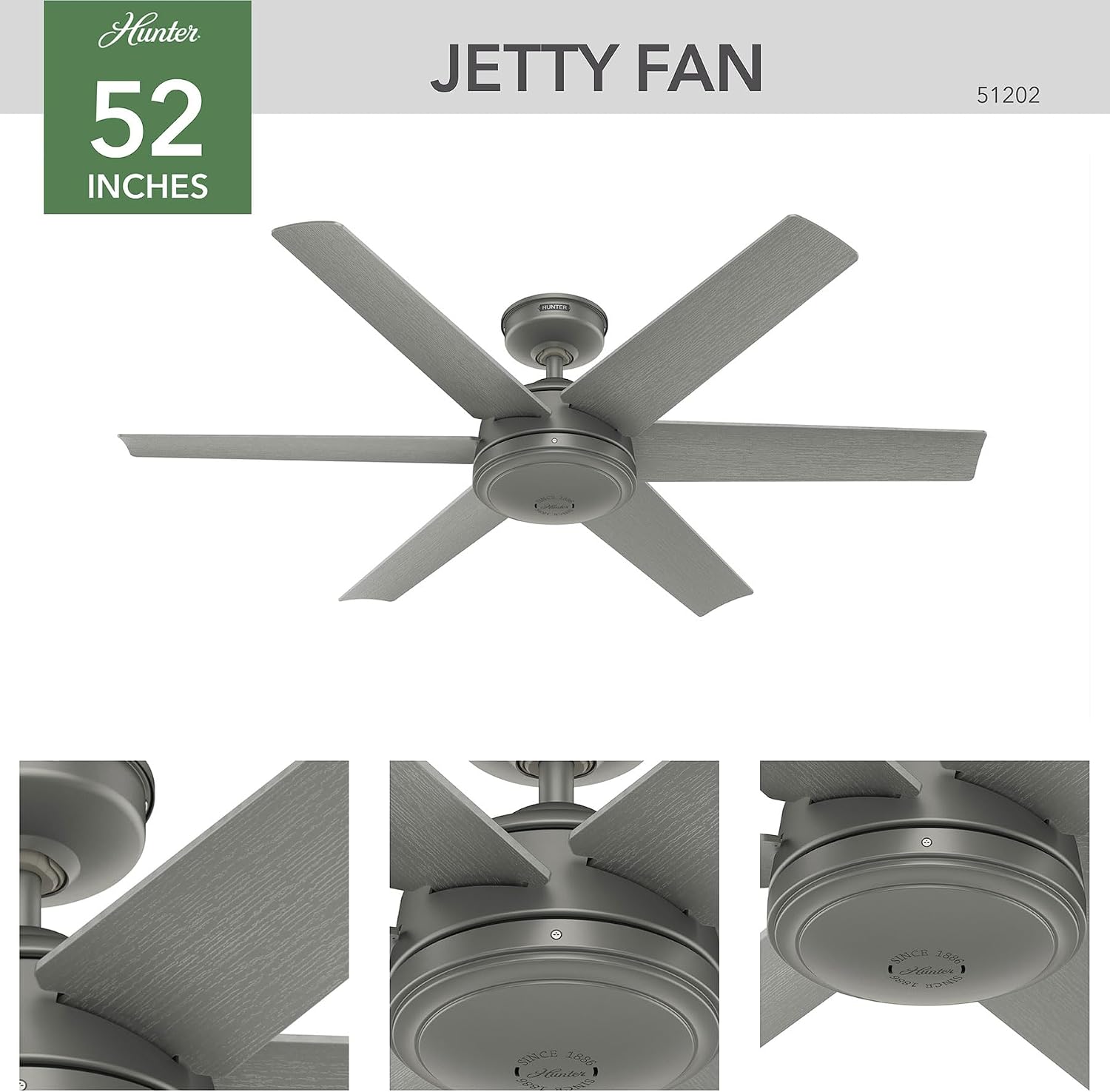 Hunter Jetty WeatherMax Indoor/Outdoor Ceiling Fan with Wall Control