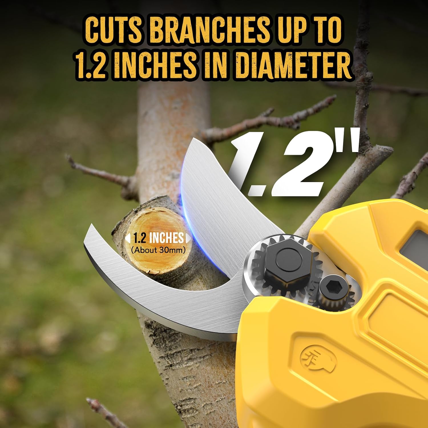 2 IN 1 Electric Pruning Shears Cordless with Pole for Dewalt 20V MAX Battery, 14Ft Reach, 1.2' Cutting Diameter, Brushless Motor Tree Pruner - for Gardening & Tree Trimming (No Battery)