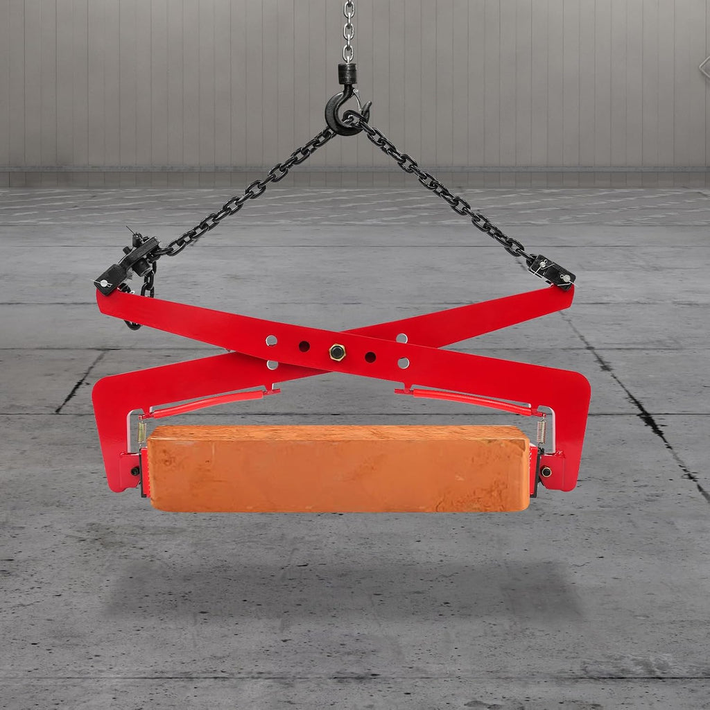 1764lbs Heavy Duty Stone Lifting Clamp 14'-35' Opening Adjustable Stone Clamp Scissor Lifter Clamp for Carrying & Vertical Transport of Concrete Blocks, Slate Sheets, Granite Slab, Timber (Red)