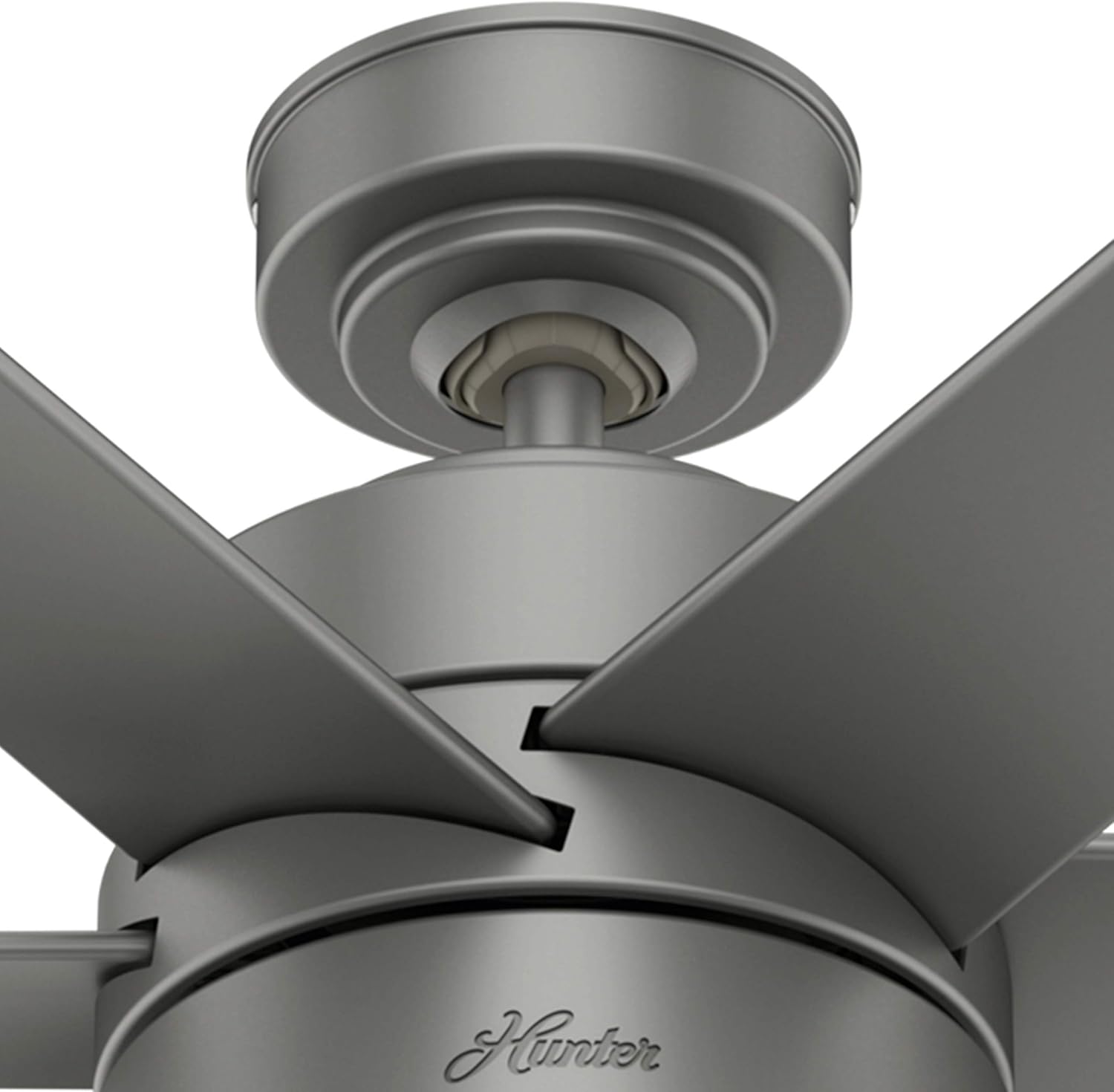 Hunter Fan 60 inch Contemporary Matte Silver Finish Outdoor Ceiling Fan with LED Light Kit (Renewed)