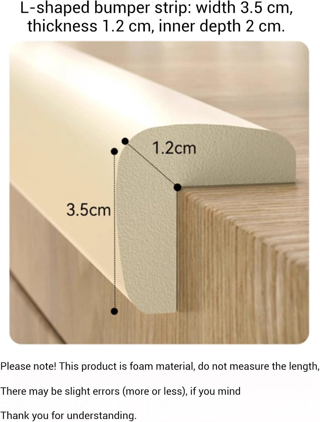 78.7in Furniture Edge and Corner Guards，Protective Foam Cushion，Proofing for Table, Fireplace, Countertop(Color1,3.5cmx1000cm)