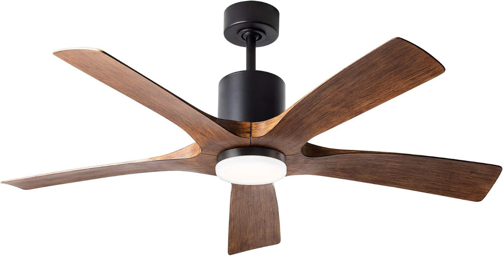 Modern Forms FR-W1811-5-MB/DK Aviator Indoor or Outdoor Smart Home Ceiling Fan with Wall Control, 54in Blade Span, Matte B.