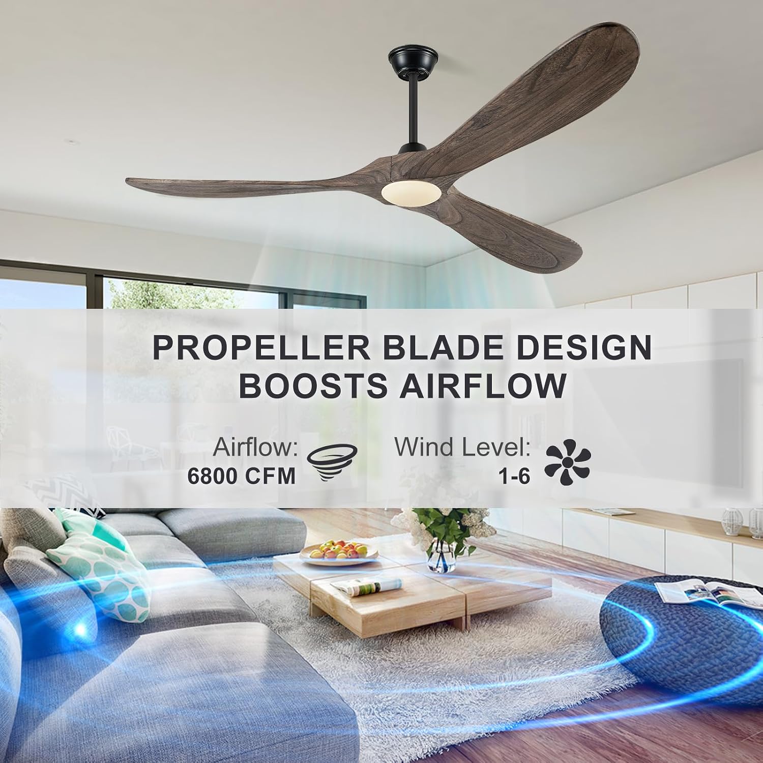 Eliora 52 Inch Ceiling Fans with Lights, Wood Outdoor Ceiling Fan for Patio and Remote Control Rustic Propeller Large Ceiling Fans with Light Farmhouse Indoor Quiet High cfm, Deep Brown