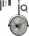 AHAWILL 22.8' Outdoor Hanging Ceiling Fan with Light - 360 Rotatable Fixed Angle,Plug-in,3CCT Dimmable,6 Speeds,Timer & Reversible,2-in-1 Hanging/Standing,Ideal for Gazebos,Patios,Tool Room,Garage.