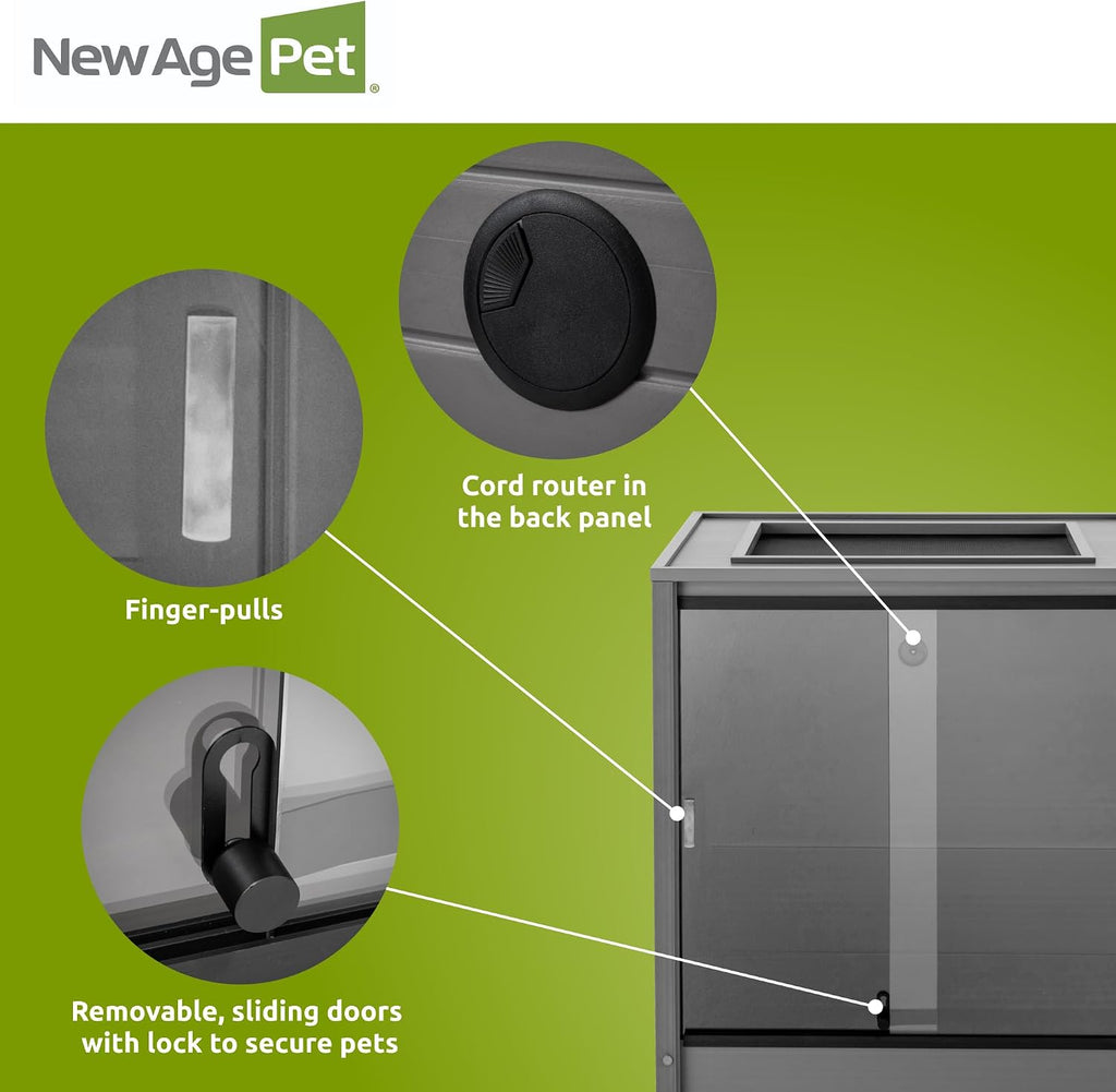 New Age Pet® Madagascar Vertical Reptile Lounge Habitat, (30' L x 24' W x 36' H) Arboreal Chameleon Cage Made with ECOFLEX®, Non-Toxic & Eco-Friendly Materials, Quick & Easy Assembly