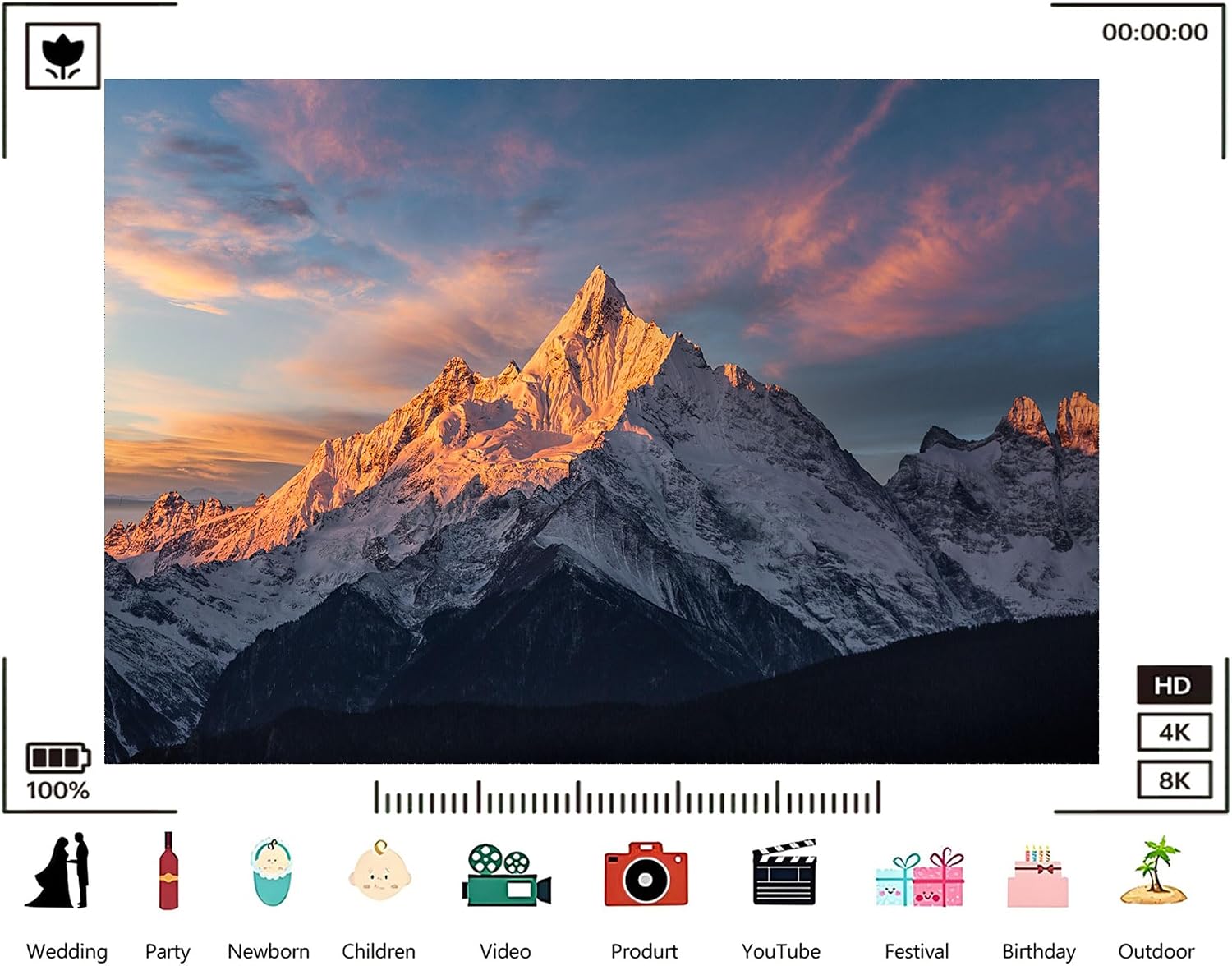 Trykid 20x10ft Kawagarbo Meili Snow Mountain Sunrise Backdrop Golden Snow Capped Peak Photography Background Stunning Tibetan Plateau Party Decoration Tapestry Photo Booth Prop Fabric