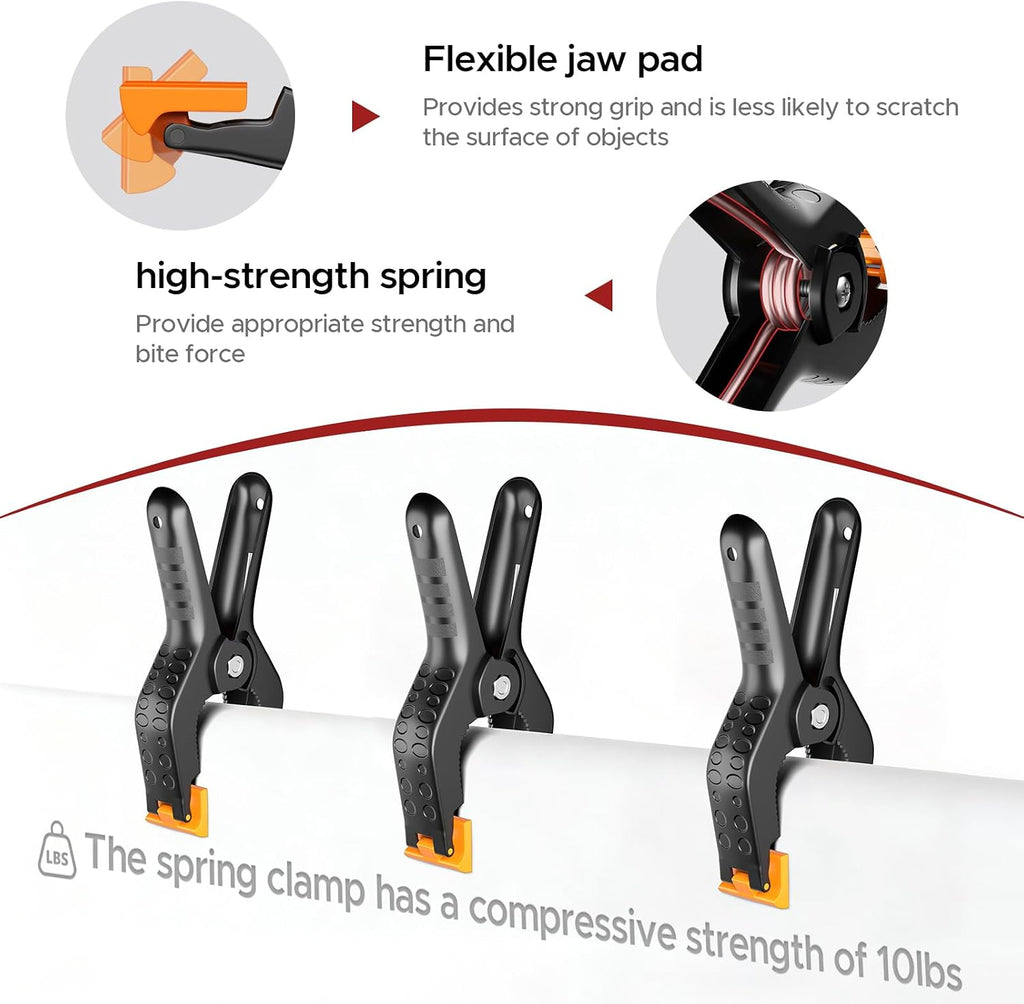 10x10Ft Pipe and Drape Backdrop Stand with 8 Packs Spring Clamps for Photography, Wedding, Photoshoot