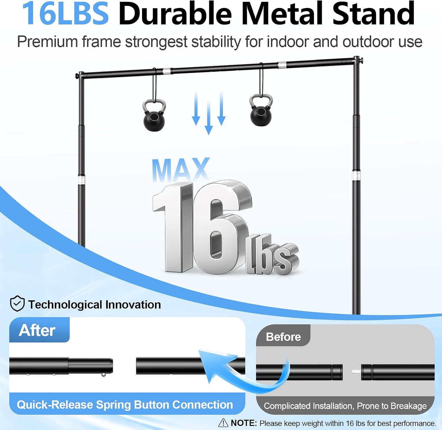 10 x 10FT Backdrop Banner Stand, Heavy Duty Adjustable Photo Background Support Frame Kit, Step and Repeat Stand for Photo Booth, Parties, Exhibition, Trade Show, Wedding